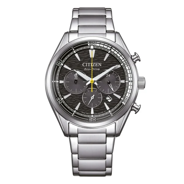 Citizen CA4700-50E cronografo sportivo Eco-Drive acciaio quadrante nero