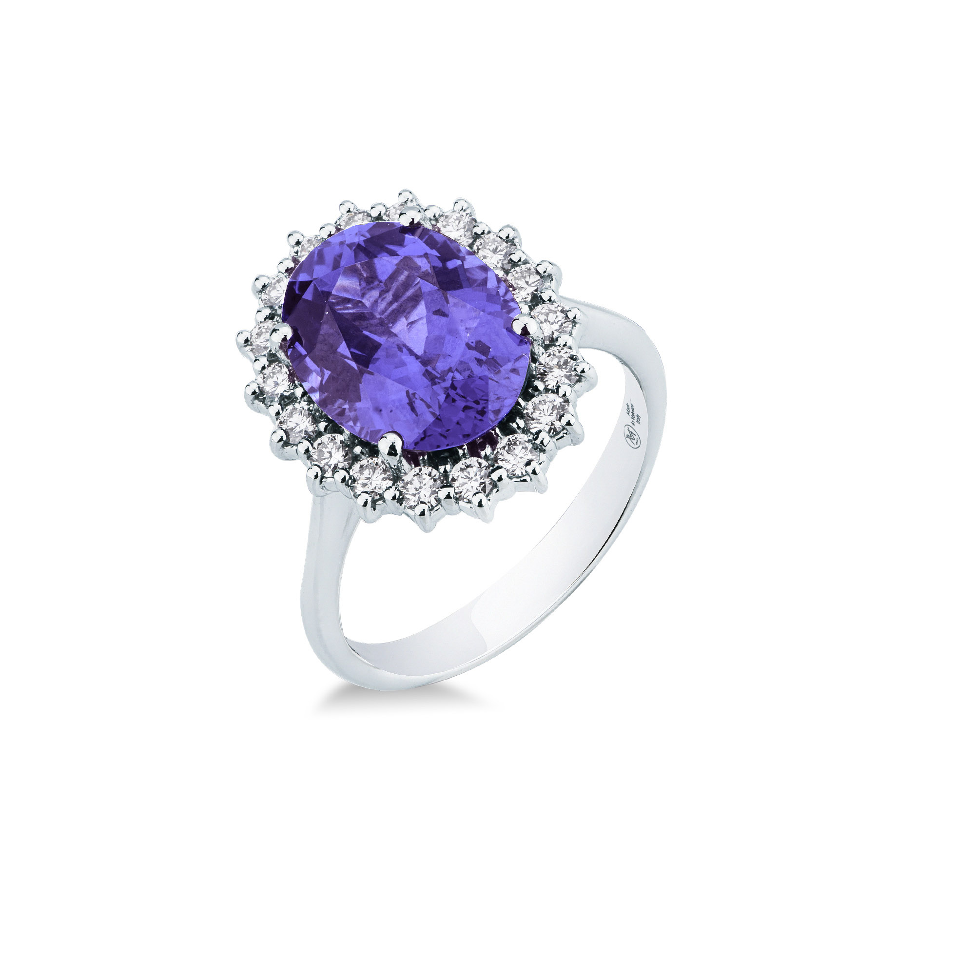 Anello Mirco Visconti tanzanite e diamanti in oro bianco 18kt.