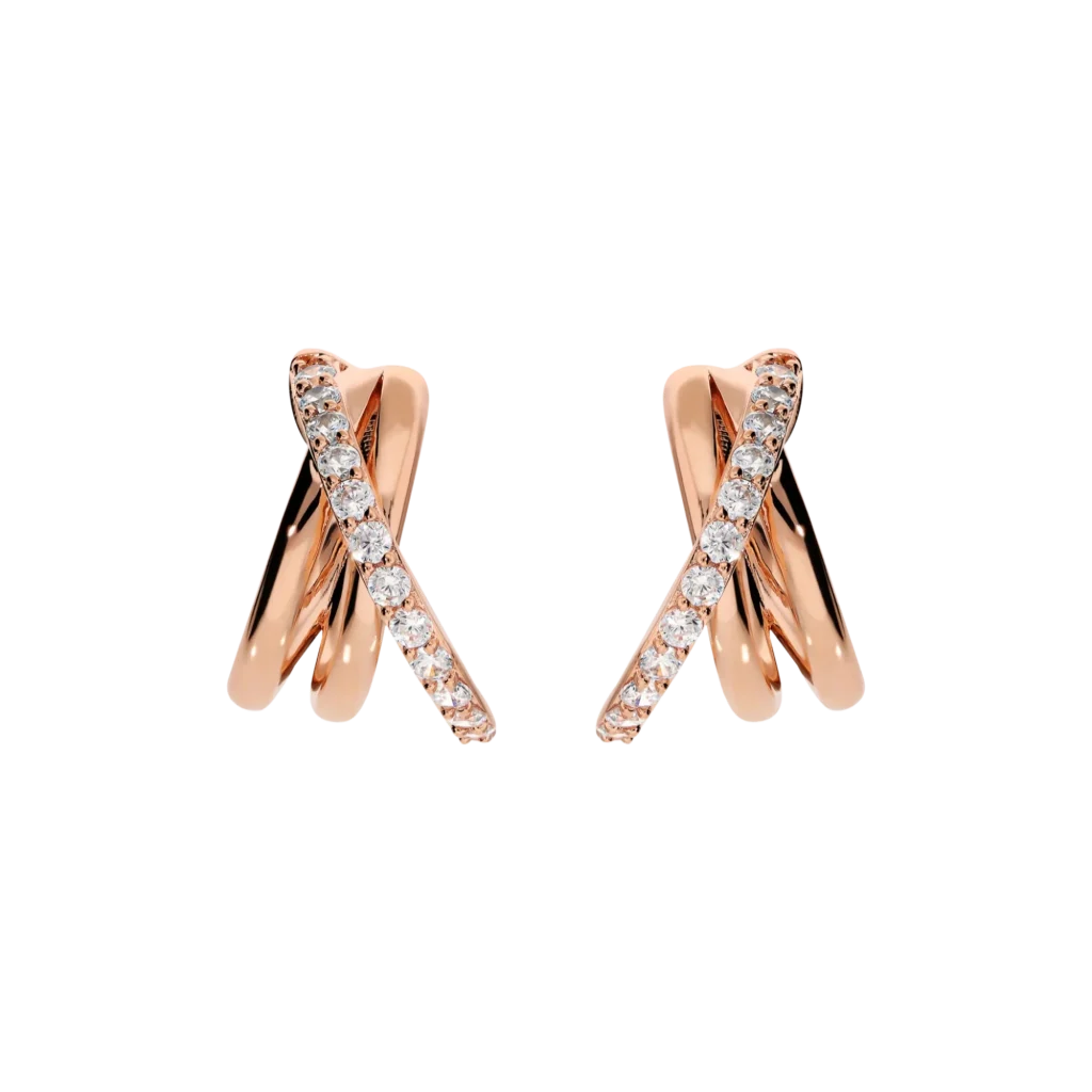 Orecchini intrecciati con zirconi Bronzallure in Golden Rosè