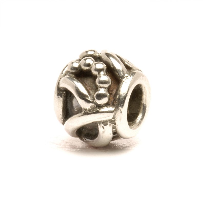 Bead Art Deco Trollbeads TAGBE-20003 in argento 925 con dettagli geometrici intrecciati e finiture brunite.