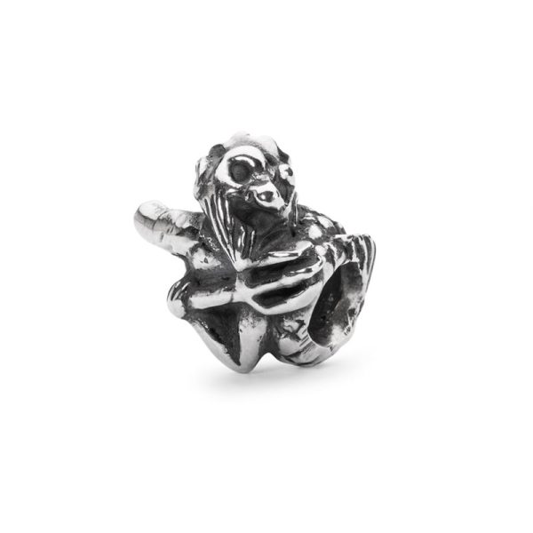 Bead Dio del mare Trollbeads TAGBE-20115 in argento 925 raffigurante il volto di Poseidone con chioma e barba scultorea.