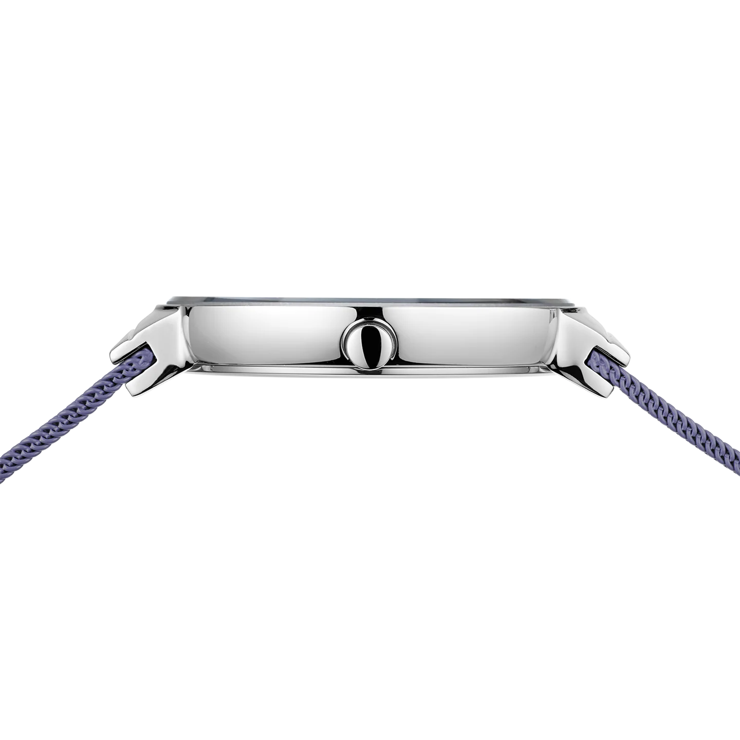 Orologio Bering 10135-908 da donna con quadrante e cinturino in maglia milanese color lavanda e cristalli come indici.