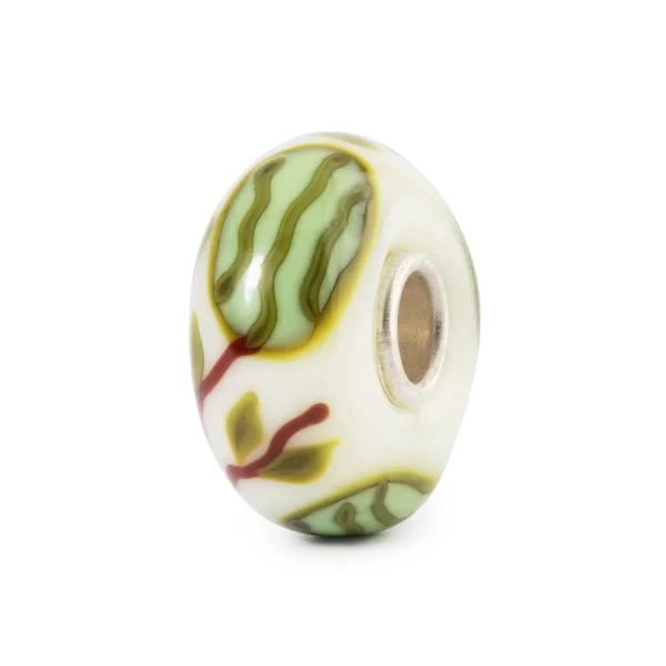 Bead Anguria Trollbeads TGLBE-20485 in vetro decorato e argento 925.
