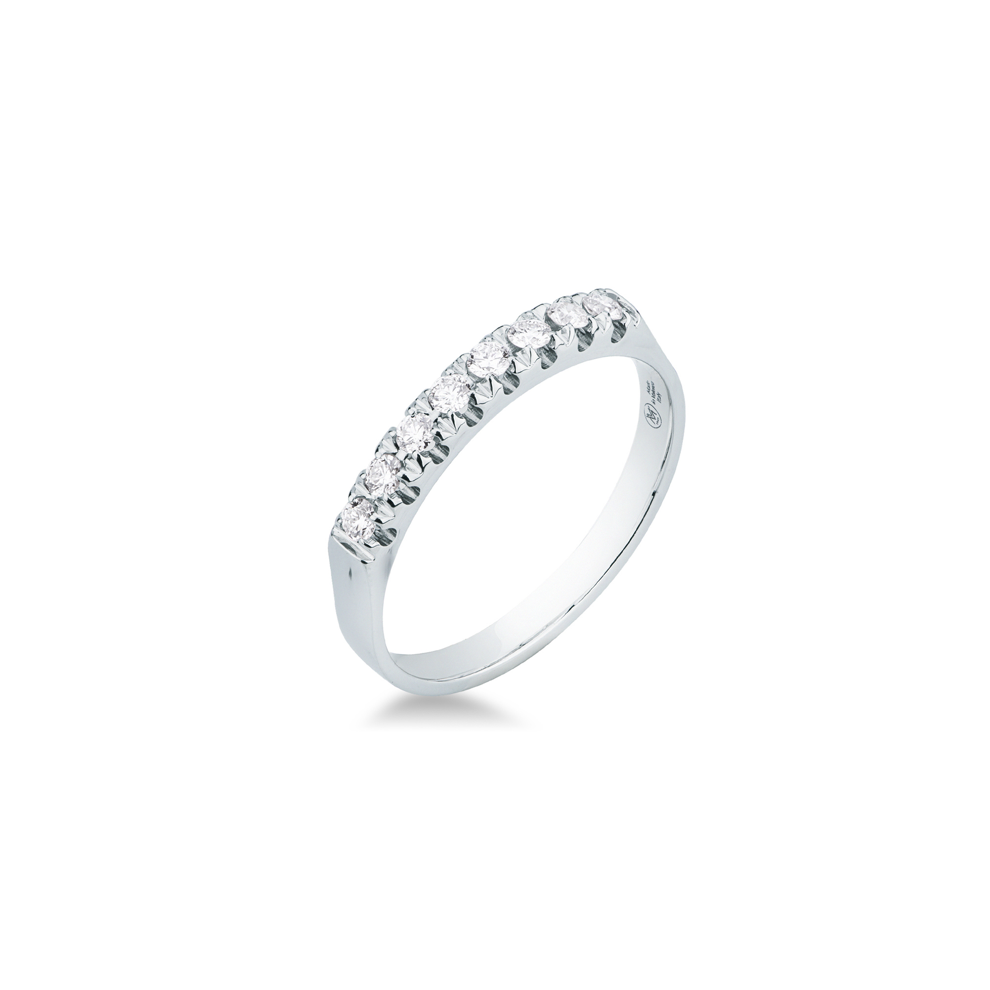 Anello Riviera Con Diamanti Mirco Visconti BN46/EF10 in oro bianco 18kt con fila superiore di diamanti naturali taglio brillante.