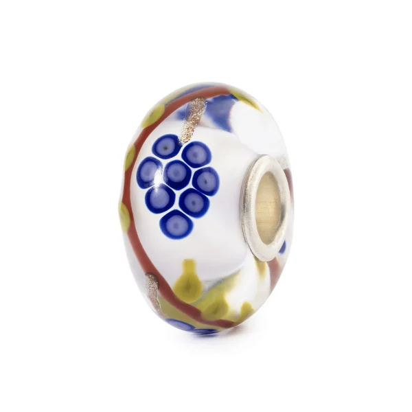 Bead Grappolo d'uva Trollbeads TGLBE-20483 in vetro decorato e argento 925.