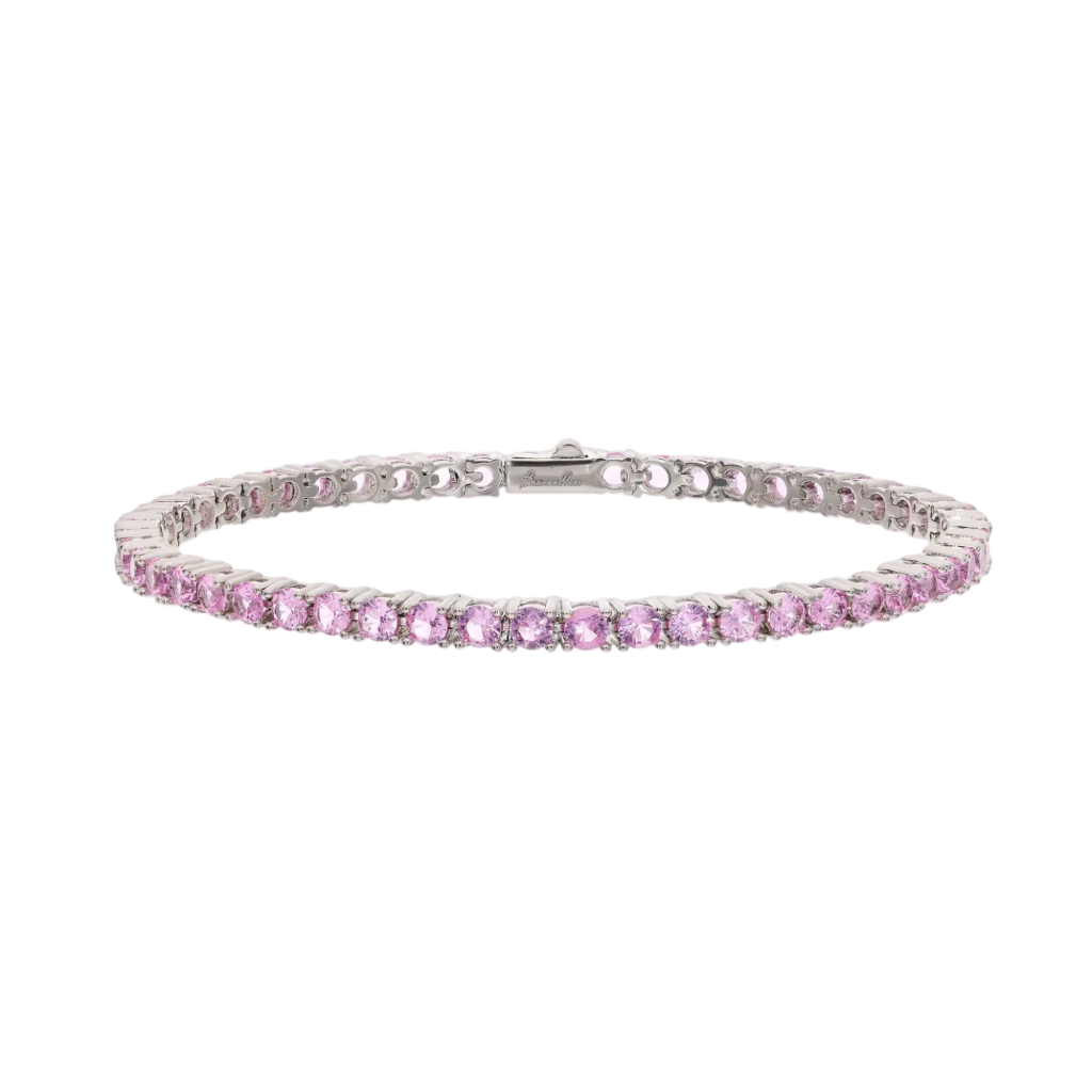 Bracciale tennis rosa Bronzallure WSBZ02485.LC in lega Golden Rosé e zirconi rosa tondi.
