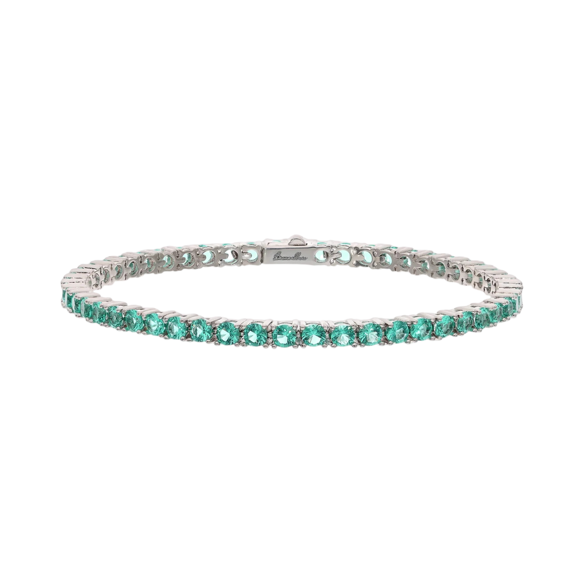 Bracciale tennis verde Bronzallure WSBZ02485.PA in lega Golden Rosé e zirconi verdi tondi.