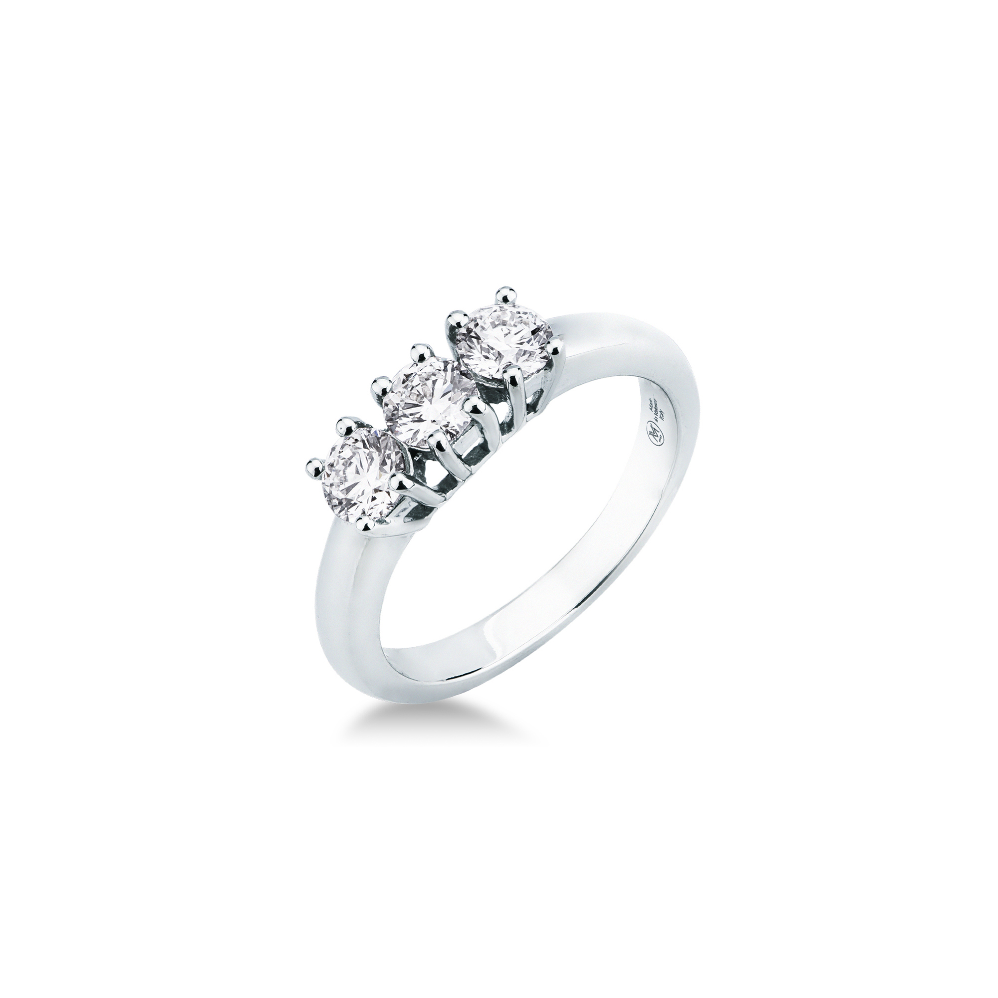 Anello Trilogy Con Diamanti Mirco Visconti BR19/EB40 in oro bianco 18kt con tre diamanti naturali taglio brillante da 0,88 carati totali F VS.