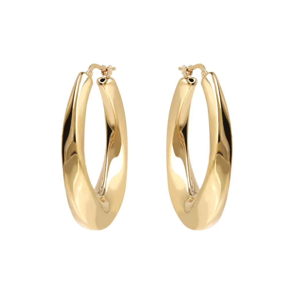 Orecchini a cerchio ritorti Bronzallure WSBZ02044Y.Y in lega Golden Rosè placcati oro giallo 18kt con finitura specchiata.