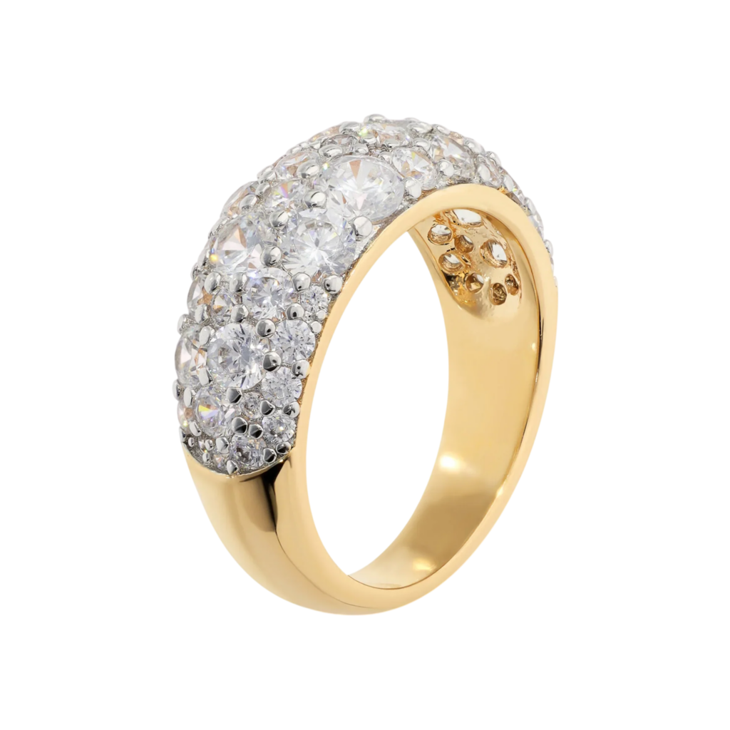 Anello a fascia con pavè di zirconi Bronzallure WSBZ02462Y.WR in lega Golden Rosè placcato oro giallo 18kt con ricca incassatura a pavè di zirconi luminosi.