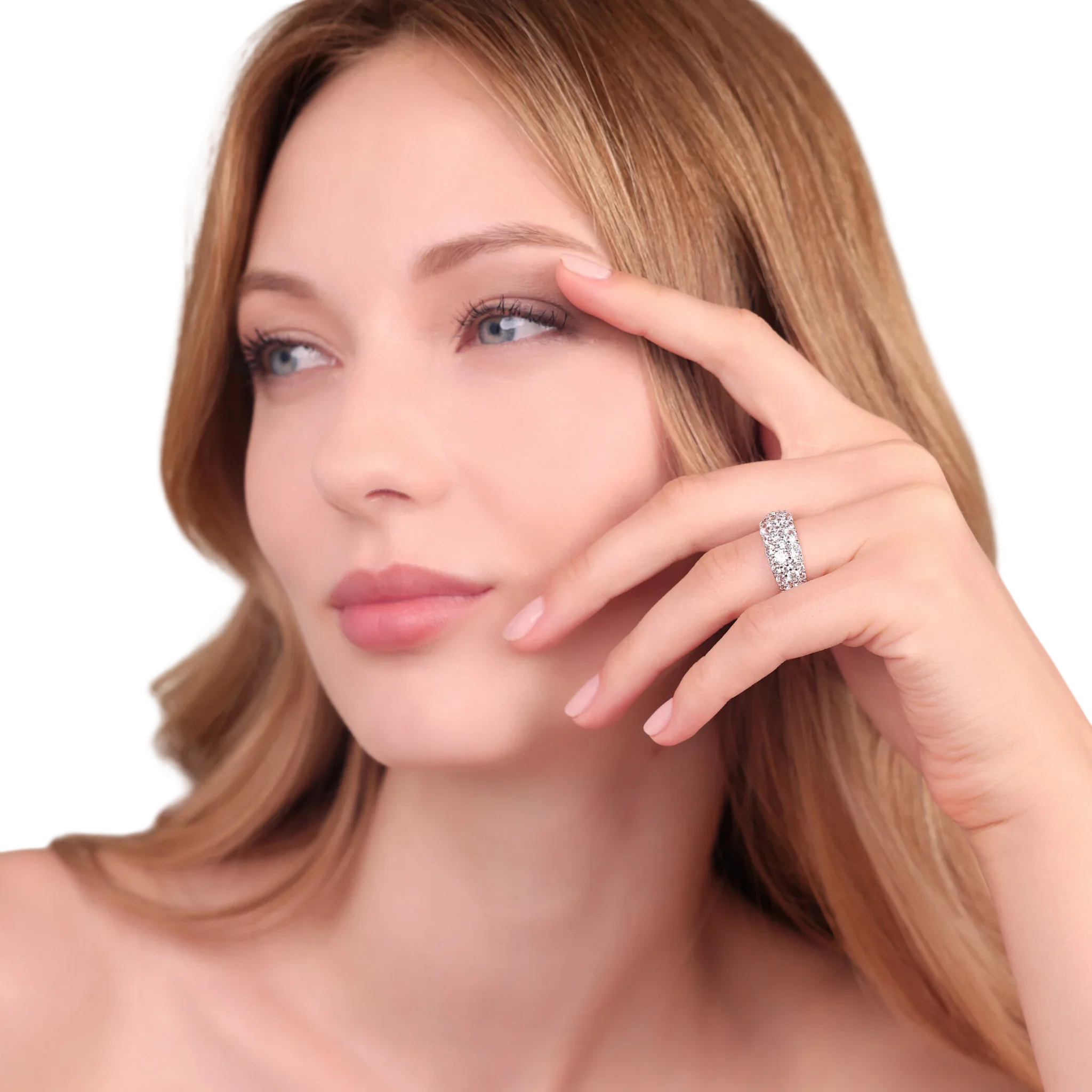 Anello a fascia con pavè di zirconi Bronzallure WSBZ02462Y.WR in lega Golden Rosè placcato oro giallo 18kt con ricca incassatura a pavè di zirconi luminosi.