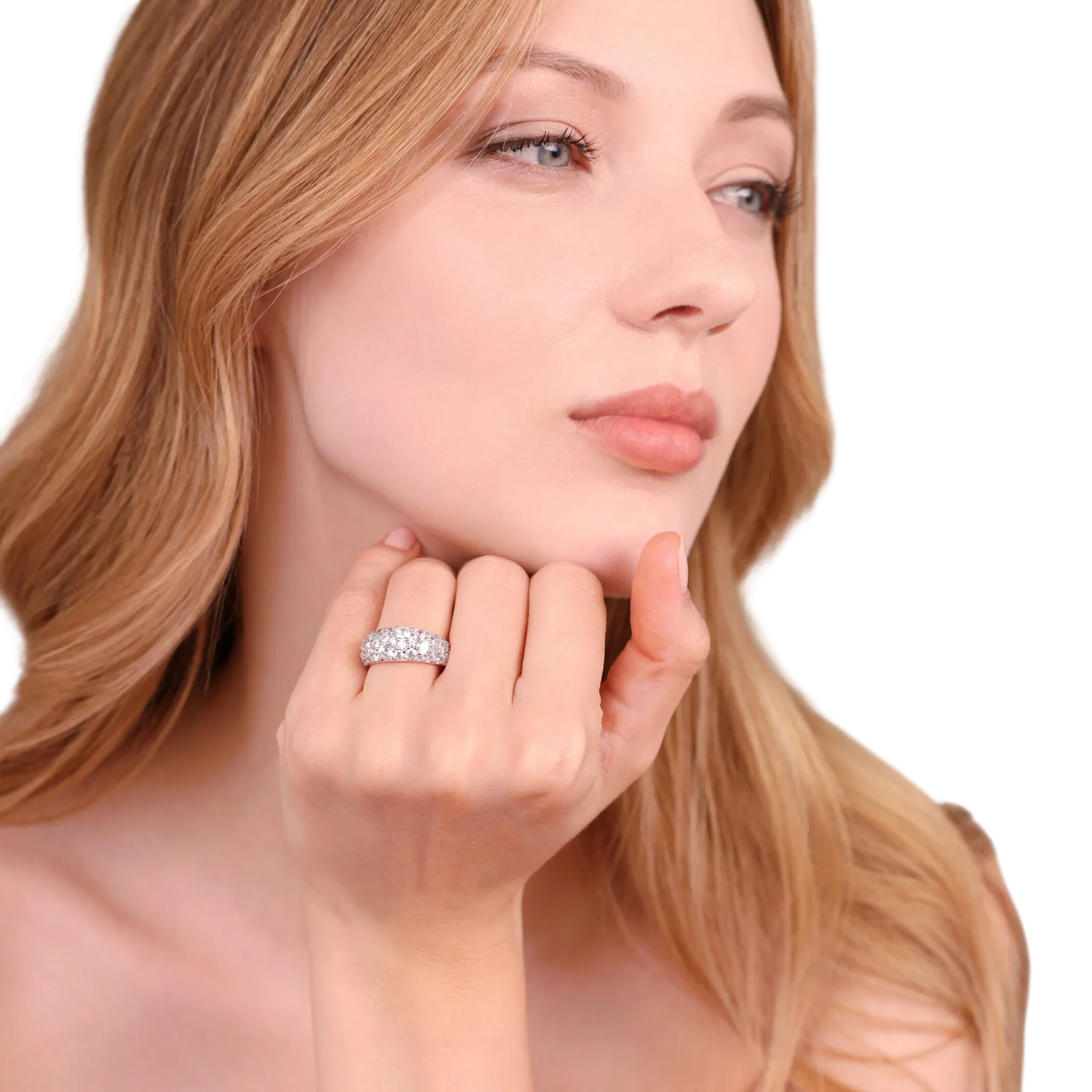 Anello A Fascia Con Pavè Di Zirconi - immagine 3
