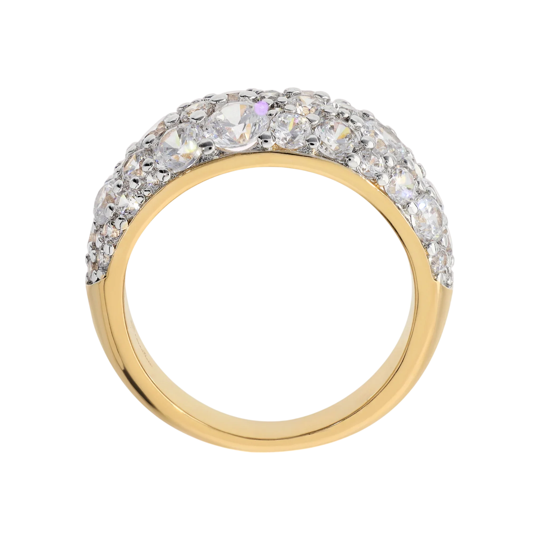 Anello a fascia con pavè di zirconi Bronzallure WSBZ02462Y.WR in lega Golden Rosè placcato oro giallo 18kt con ricca incassatura a pavè di zirconi luminosi.