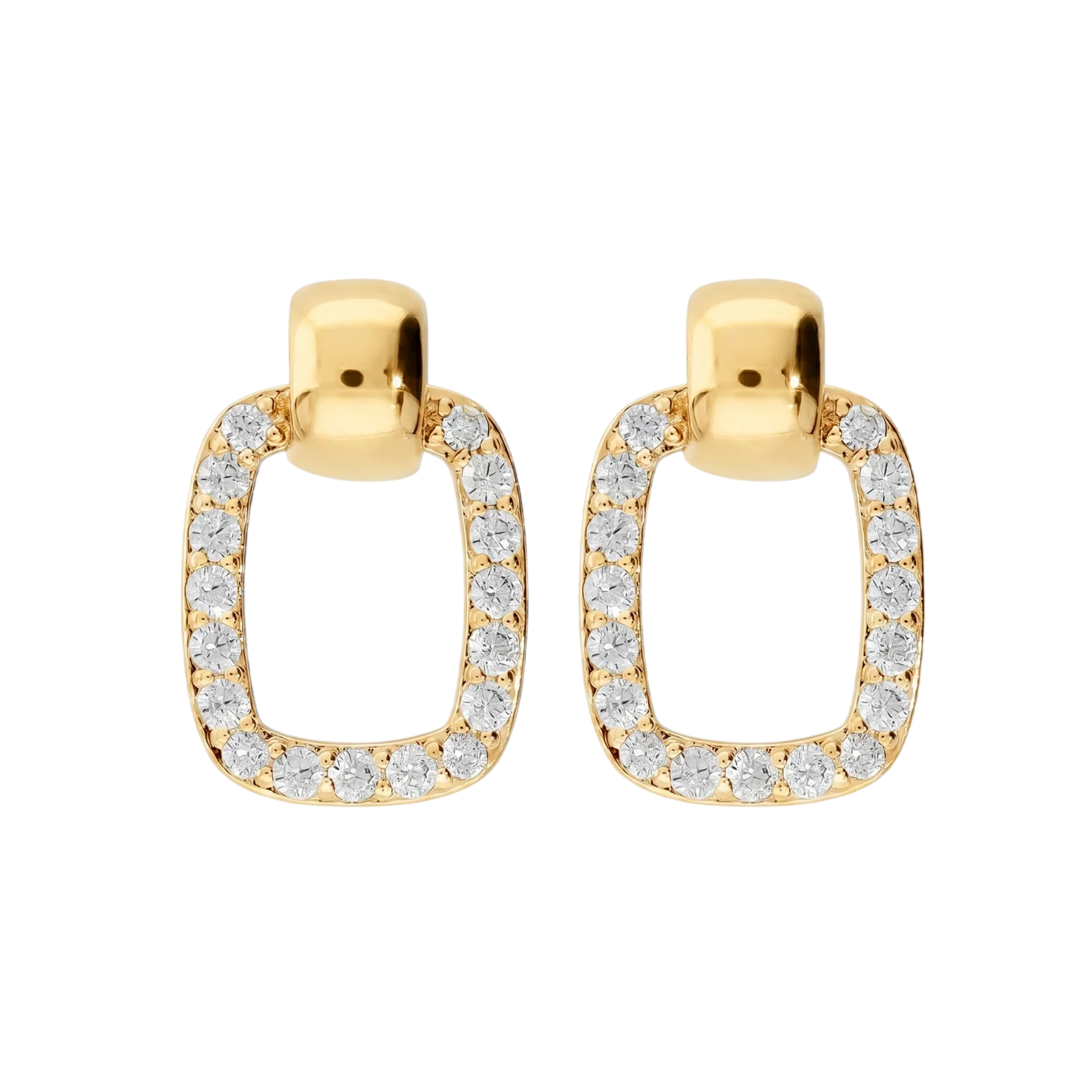 Orecchini pendenti rettangolari con zirconi Bronzallure WSBZ02724Y.WR in lega Golden Rosè placcati oro giallo 18kt.