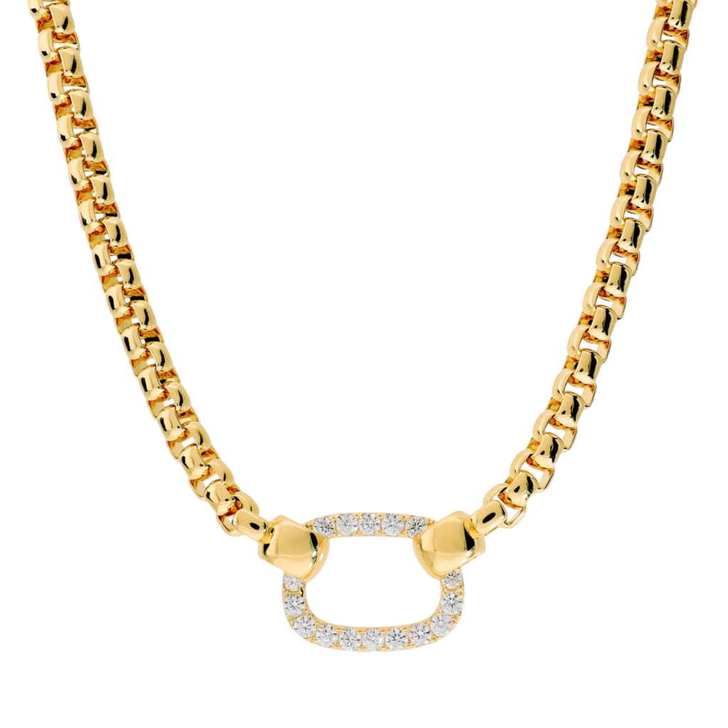 Collana con ciondolo rettangolare e zirconi Bronzallure WSBZ02725Y.WR in lega Golden Rosè placcata oro giallo 18kt con catena e ciondolo rettangolare incastonato di zirconi luminosi.