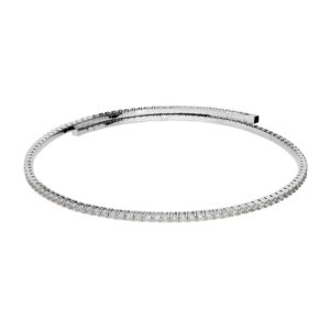 Collana choker tennis con zirconi Bronzallure WSBZ02771W.W in lega Golden Rosè placcata oro bianco con zirconi bianchi luminosi incastonati.